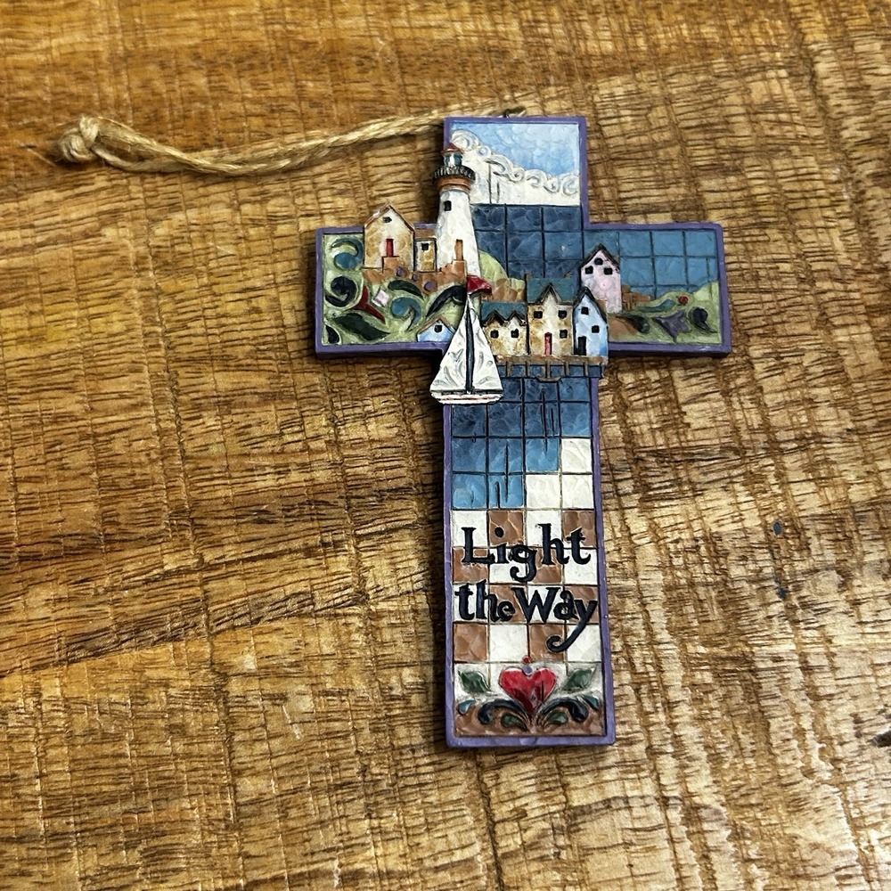 Vintage Jim Shore, Heartwood Creek Cross" Light the Way" Wall Hanging  2007